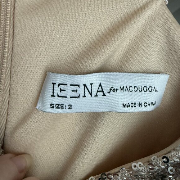 NWT Ieena for Mac Duggal Dress Silver One Shoulder Sequin Gown Slit Formal - Picture 11 of 13